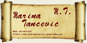 Marina Tančević vizit kartica